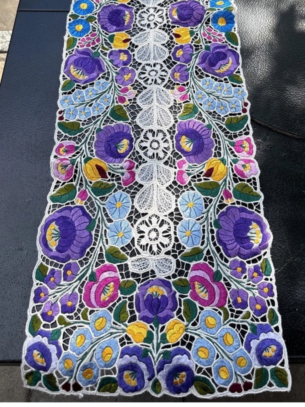 Brand New Kalocsa Hungarian hand embroidered table cover